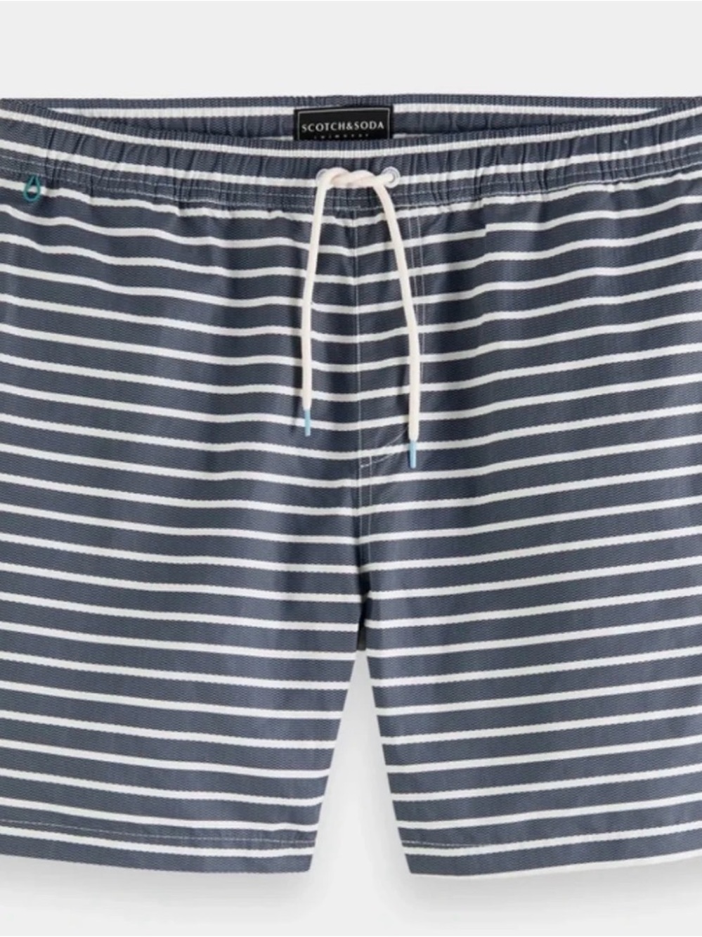 Scotch & Soda Navy and White Striped Swim Shorts